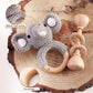 Wooden Baby Rattle Crochet Elephant And Wooden Rattle Baby Toys Set 2Pcs Handmade Newborn Toy Early Development Grips Stuffed An