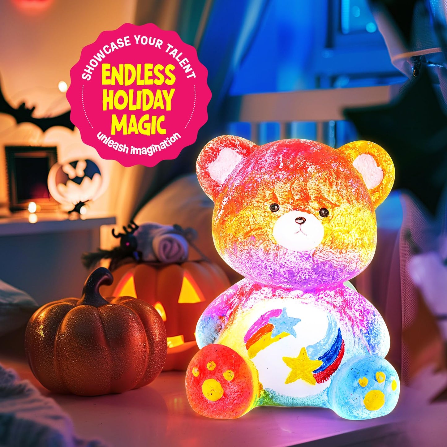 Laoese Paint Your Own Bear Lamp Kit, Art Supplies Arts & Crafts Kit, Painting Kit For Kids 6-12, Arts And Crafts For Kids Ages 8