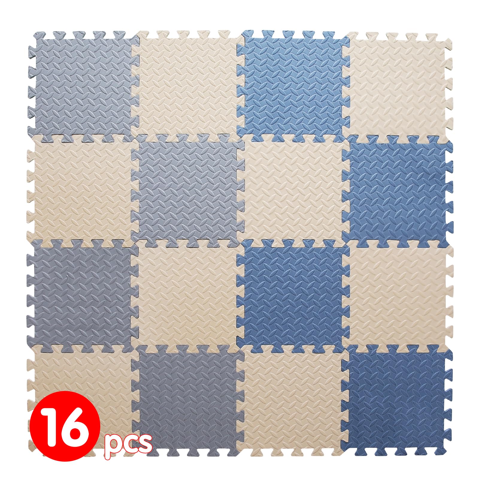 Tamiplay Play Mat For Babies 0-6 Months, Solid Colored Foam Baby Play Mat, Eva Non-Toxic Foam Puzzle Floor Mats, 0.4'' Thick Squ