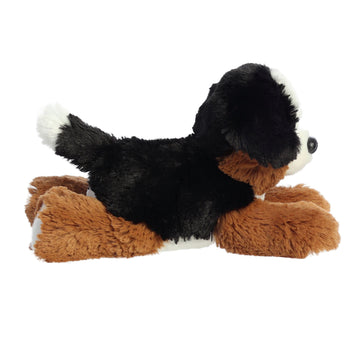 Aurora Adorable Mini Flopsie Bernie Mountain Dog Stuffed Animal - Playful Ease - Timeless Companions - Black 8 Inches