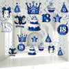 30 Pieces Happy 18th Birthday Party Hanging Swirls Decorations, Navy Blue Silver Black 18th Birthday Foil Swirls Ceiling Decor f