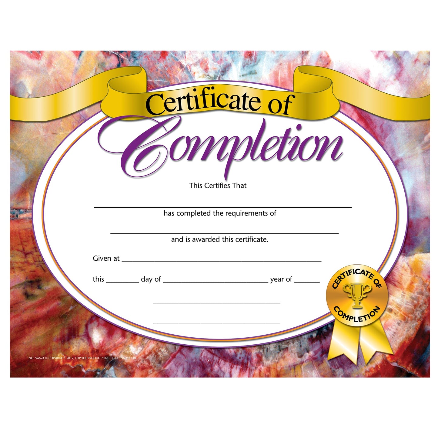 Hayes Certificate Of Completion, Customizable Certificates For Graduation, Achievement, Course Completion, Full-Color Matte Finish, 8.5' X 11' - 30 Pack