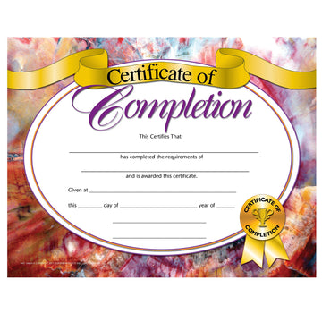 Hayes Certificate Of Completion, Customizable Certificates For Graduation, Achievement, Course Completion, Full-Color Matte Finish, 8.5' X 11' - 30 Pack