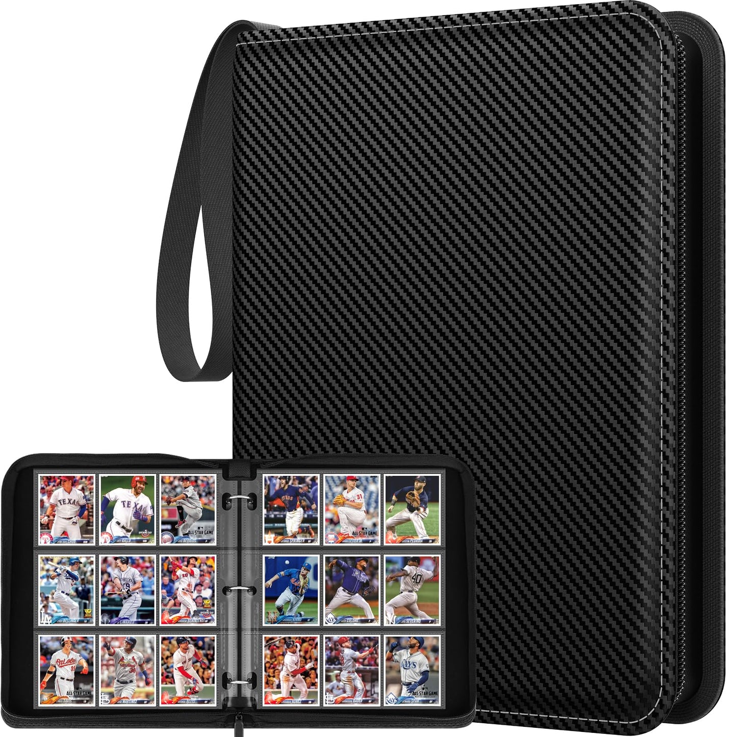 Trading Card Binder with Sleeves  9 Pocket Trading Card Binder enhanced 720 Double Sided Pocket PU Card Collection Binder  Collectible Card Albums Card Folder for Sports Cards  Game Cards