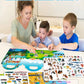 2Pack Reusable Sticker Books For Kids 2-4,Vehicle Cars & Animals 3D Jelly Stickers Activity Busy Book For Toddlers Boys Girls Ro
