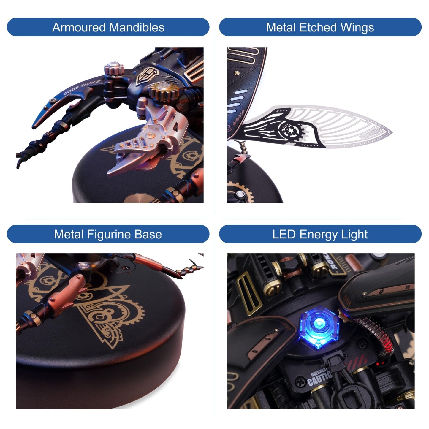 Robotime Mi03 Model Kits For Adults/Teens-Storm Beetle Model Building Kits-115 Pieces Mechanical 3D Puzzle-Birthday Gift For Men-Aesthetic Desk Toy Decor