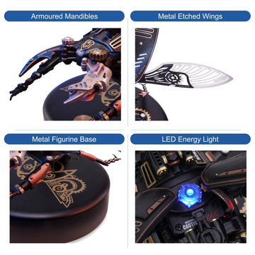 Robotime Mi03 Model Kits For Adults/Teens-Storm Beetle Model Building Kits-115 Pieces Mechanical 3D Puzzle-Birthday Gift For Men-Aesthetic Desk Toy Decor