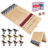 Offelec Large 23 inches Horse Race Board Game  enhanced Durable Foldable Wooden Box  Horse Racing Game with 11 Retro Metal Horses  2 Dices and 2 Playing Cards Fun Family Night Games for mature-themeds Kids