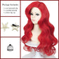Mermaid Wigs For Kids Girls 21-Inch Long Red Curly Kid'S Mermaid Wig Wave Wigs With Starfish Hairclip & Hair Net For Halloween C