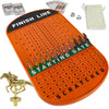HOROW Horse Racing Board Game - 21" Luxury Wood Set with 11 Metal Horses, Dice & Cards - Yellow Peach