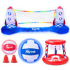 JoyCat LED Inflatable Pool Floats Set,125 Inch Volleyball Net & Basketball Hoop,Floating Swimming Pool Games Beach Toys for Kids