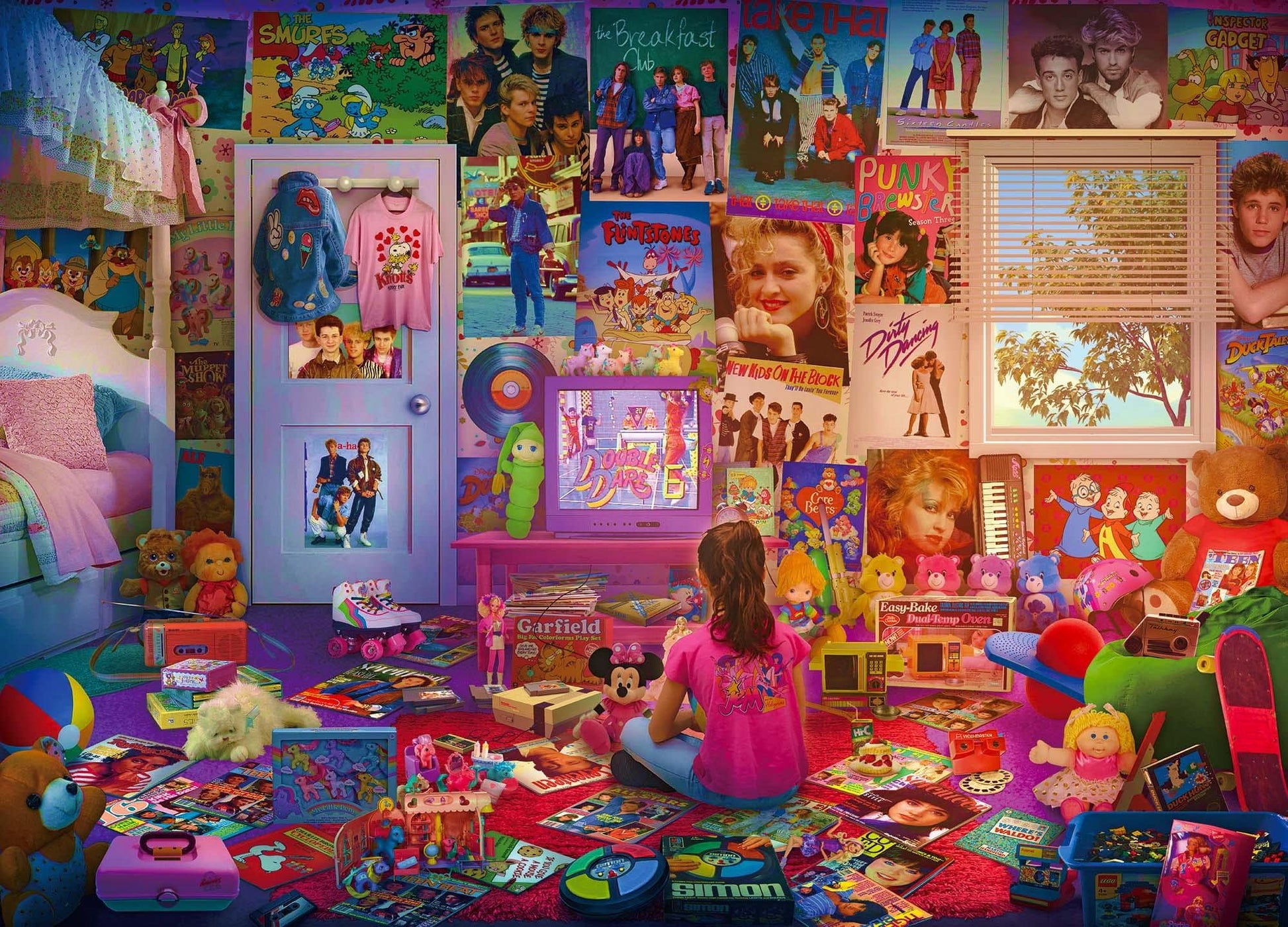 Daydreams '80s and '90s Pop Culture 1000-Piece Jigsaw Puzzle by Rachid Lotf | Educational Brain Teaser  Nostalgic Retro Toys & Games for Kids  Building Kit Activities | 28 x 20 Inches