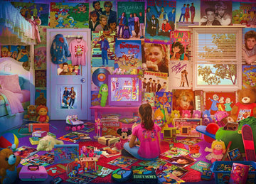 Daydreams '80s and '90s Pop Culture 1000-Piece Jigsaw Puzzle by Rachid Lotf | Educational Brain Teaser  Nostalgic Retro Toys & Games for Kids  Building Kit Activities | 28 x 20 Inches
