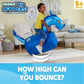 WADDLE Large Bouncy Hopper Inflatable Blue Dragon Animal Bouncer, Supports 250 lbs, Ages 5+, Model WD21426DR
