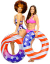 Monsoon [Citrus] 2-Pack Luxury Pool Floats Swimming Float Beach Tube Floaties Ring Tubes - Usa Flag July 4Th