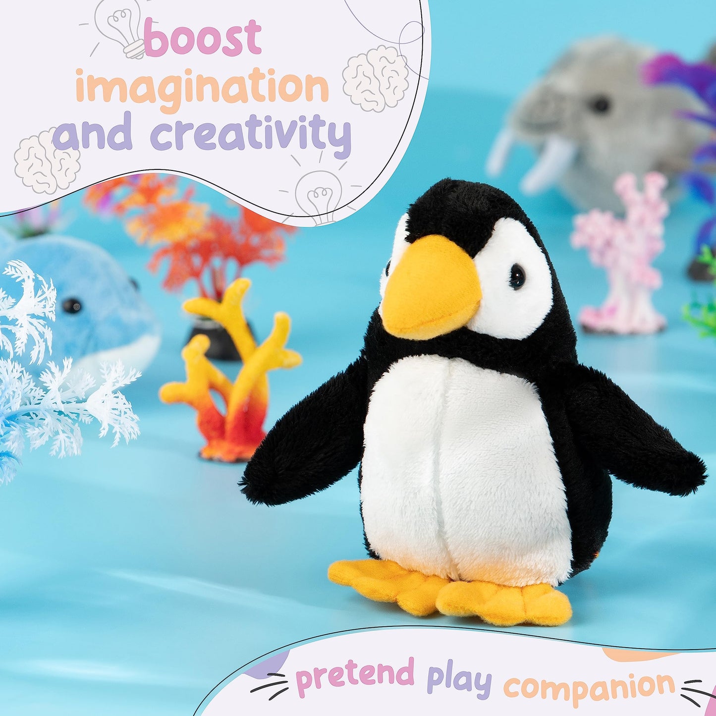 Forest & Twelfth Stuffed Baby Penguin, Single Mini Stuffed Animal Plush Toy For Kids, Ocean Party Favors And Goody Bags, Classroom Treasure Box Prizes, Stocking Stuffers (Penguin)