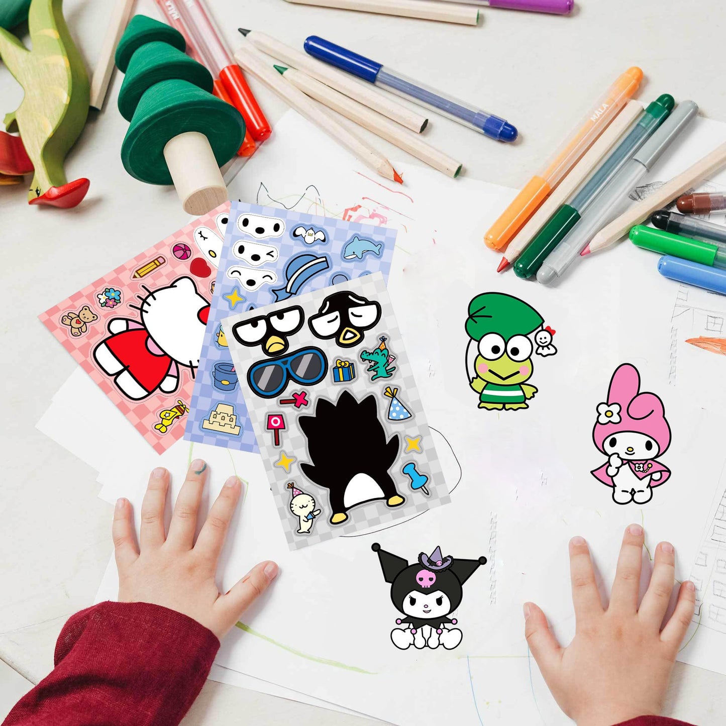 Cute Anime Stickers For Kids, 24 Sheets Make Your Own Cartoon Anime Stickers, Make A Face Stickers For Teens Girls Boys, Classro