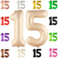 Katchon, Gaint Caramel 15 Balloon Number - 40 Inch | 15 Birthday Balloon Decor | 15Th Birthday Decorations For Party | Creme Number 15 Balloon | 15 Year Old Balloon For 15Th Birthday Party Supplies