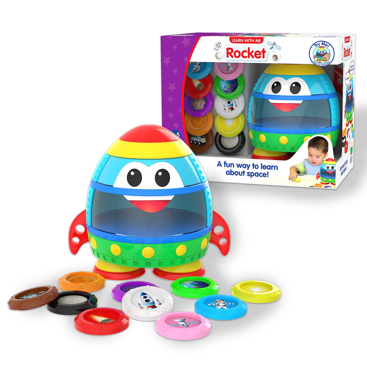 The Learning Journey: Learn with Me - Rocket - Learn About Space - Discover & Find - Preschool Toddler Montessori Learning Toys & Gifts for Boys & Girls Ages 2-5 Years - Award-Winning