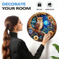 masseruon Wooden Puzzle for mature-themeds-Moonlight Owl  Unique Shaped Jigsaw Puzzles(S  100pieces  8.4x8.4in)  Beautiful Animal Owl Jigsaw Wood Puzzles mature-themed  Family Puzzle Game Christmas Birthday Gift