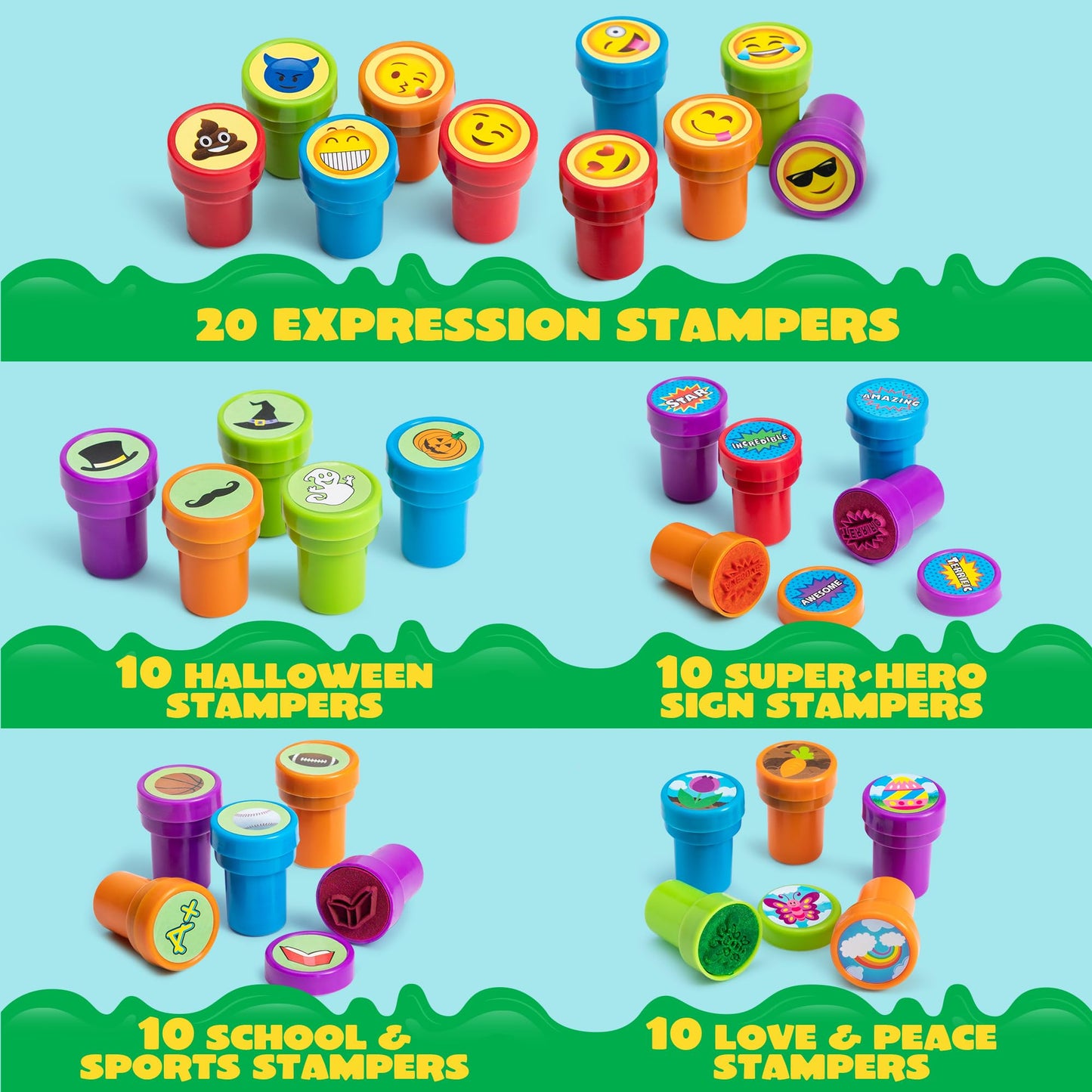 JOYIN 100PCS Assorted Stamps for Kids Self-Ink for Party Favor, Teacher Stamps, Kids Treasure Box, Prize for Classroom, Easter E