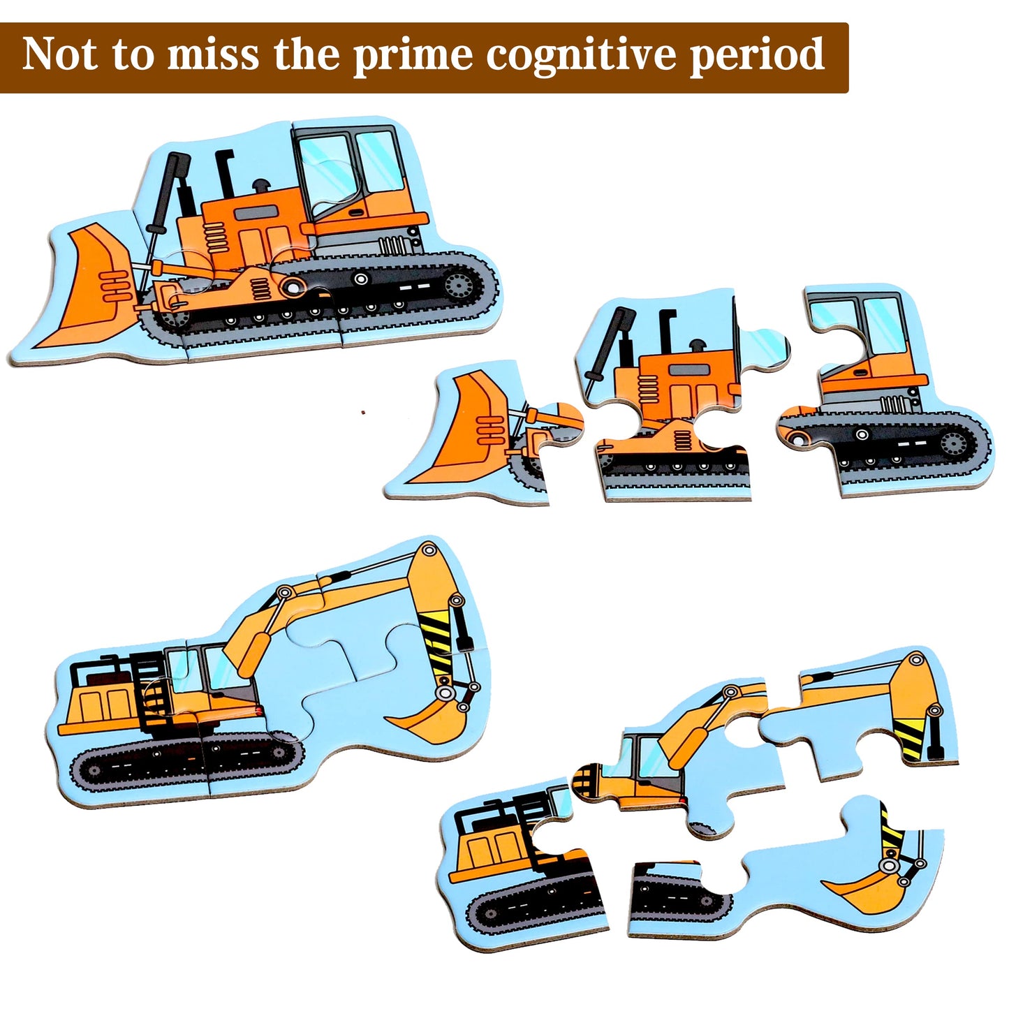 Magnetic Puzzles For Kids Ages 1-3, Travel Toddler Puzzles Ages 2-4 Year, Excavator Refrigerator Magnet For Kids Learning Gift F