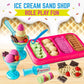 GirlZone Ice Cream Shop Play Sand Kit - 2 lb Magnetic Sand Toys - Multicolor - Ages 7+ - 22 Pieces