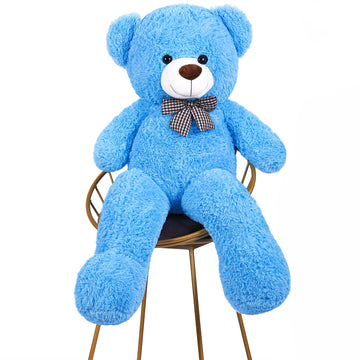 Snowolf 1.2M Giant Teddy Bear Plush Toy 4Ft Big Cuddly Stuffed Animals Doll Gift For Valentines Kids Girlfriend (Blue, 47 In/120