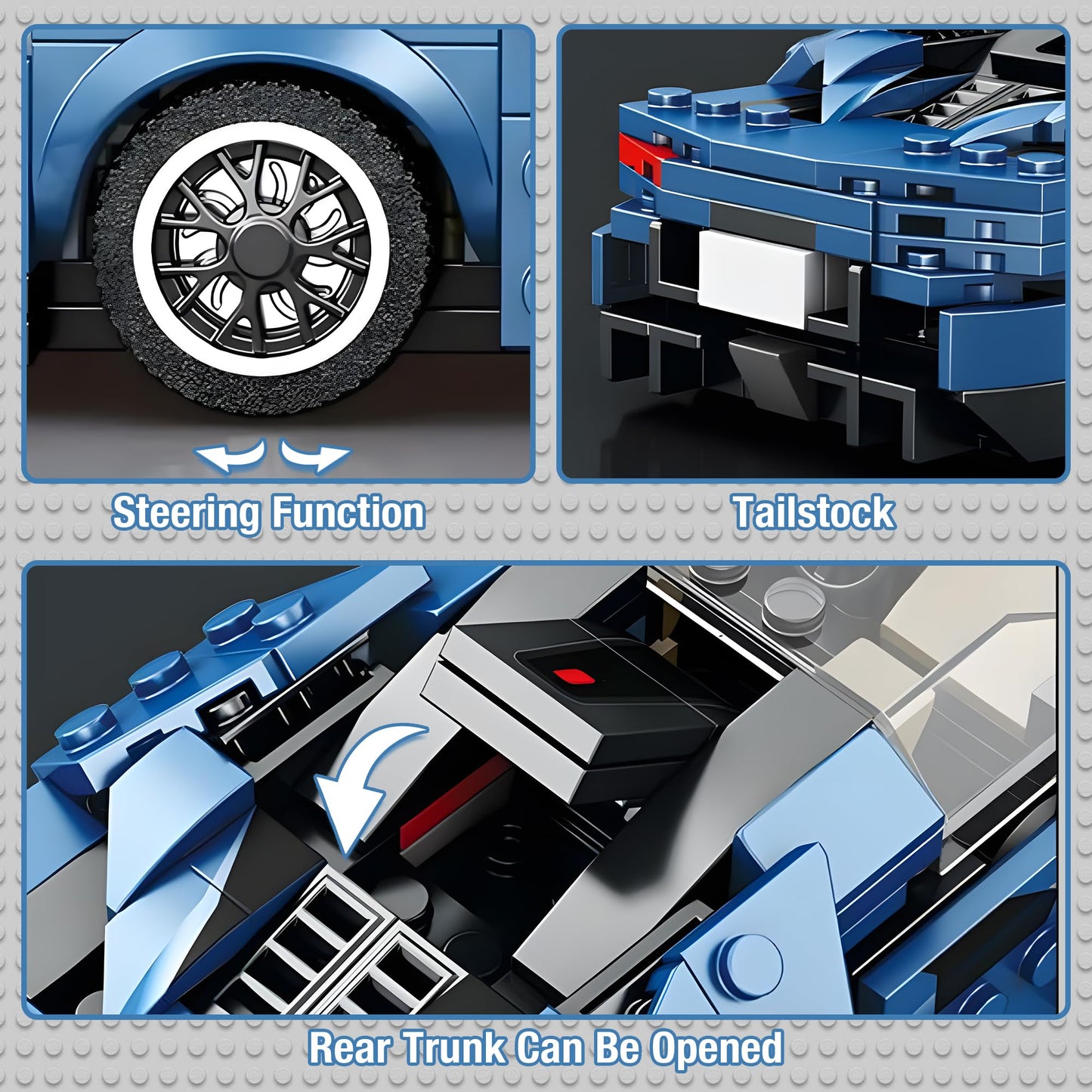 High Godo Moc Racing Sports Car Building Blocks Set, Technique And Engineering Super Vehicle Building Kits,Cool Simulation Supercar Model Gifts For Car Lovers And Kids Age 6+ (327 Pieces)