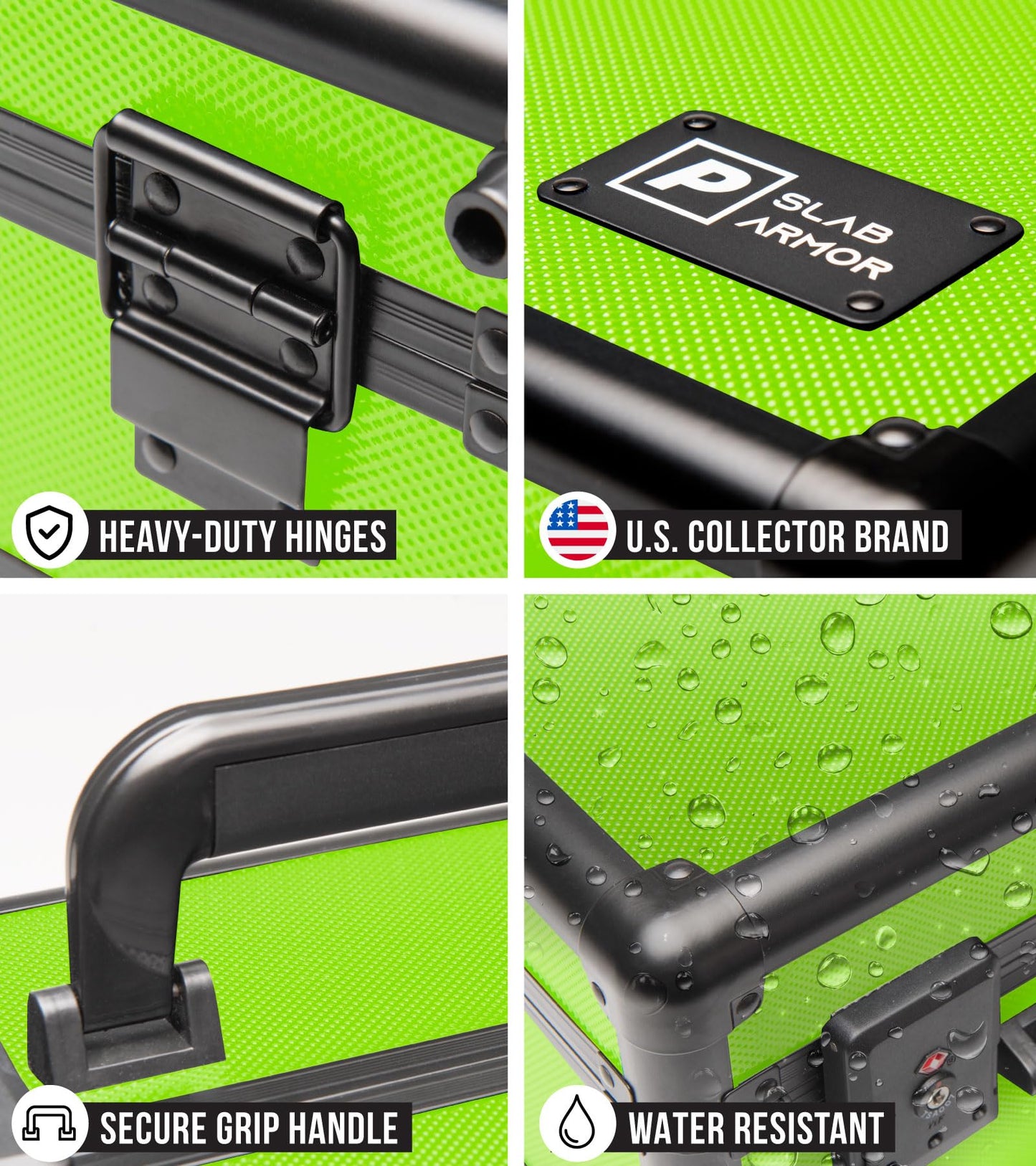 SLAB protective covering FUSION 3 Row Graded Card Storage Box PSA Card Slab Case For Graded cards Holds 120+ Slabs Graded Card Case PSA Slab Box Graded Card Storage Sports Baseball Card Collector Gifts (Lime Green)