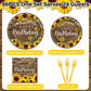 Obusatt 96Pcs Sunflower Birthday Party Decorations Sunflower Birthday Paper Disposable Dinner And Dessert Paper Disposable Plate