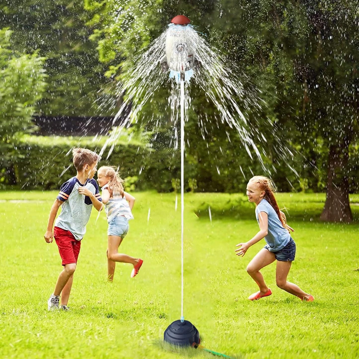 Flexyony Rocket Sprinklers Toys Water Splash Rocket Outdoor Water Play For Kids Rocket Sprinklers Toy Water Blaster Rockets Summ
