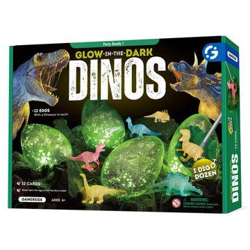 Gamerside Dino Eggs Dig Kit, 12 Glow In The Dark Dinosaur Eggs Dig Kit Excavation Set, Dinosaur Toys For Kids 6-8 8-12, Educatio