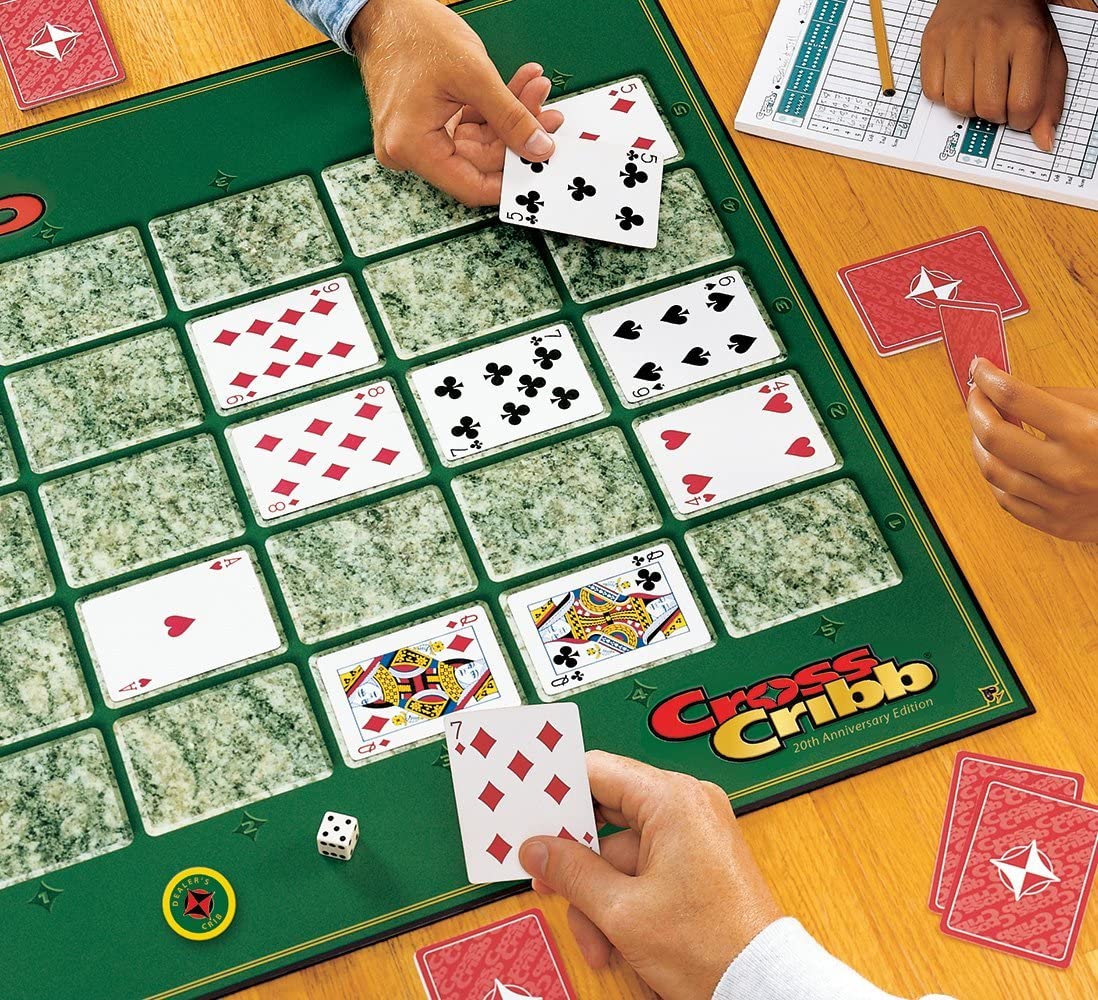 CrossCribb 20th Anniversary Strategy Family Board Game - Green Neoprene Cribbage Twist
