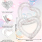Whaline 3Pcs Inflatable Heart Pool Float with Glitter Inside White Swim Pool Rings Float Loungers Tube for Summer Pool Beach Bac