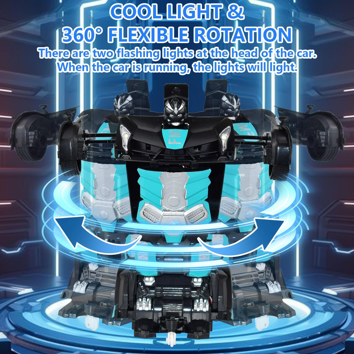 Remote Control Car Deformation Car, 1:18 Scale One Button Deformation to Robot, 2.4Ghz Remote Control 360 Rotation and One-Butto
