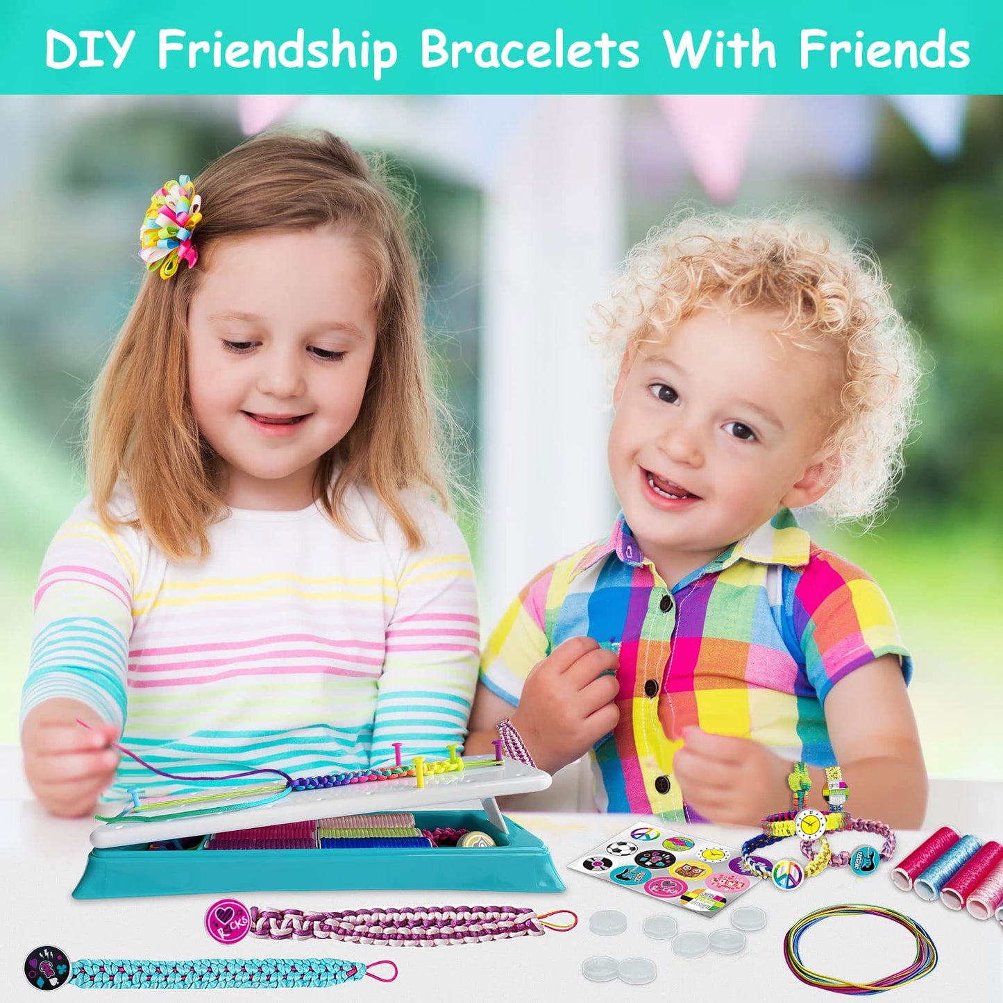 Friendship Bracelet Making Kit for Girls, Arts and Crafts for Kids Ages 8-12, DIY Jewelry Making Kit for 6 7 8 9 10 11 12 Years
