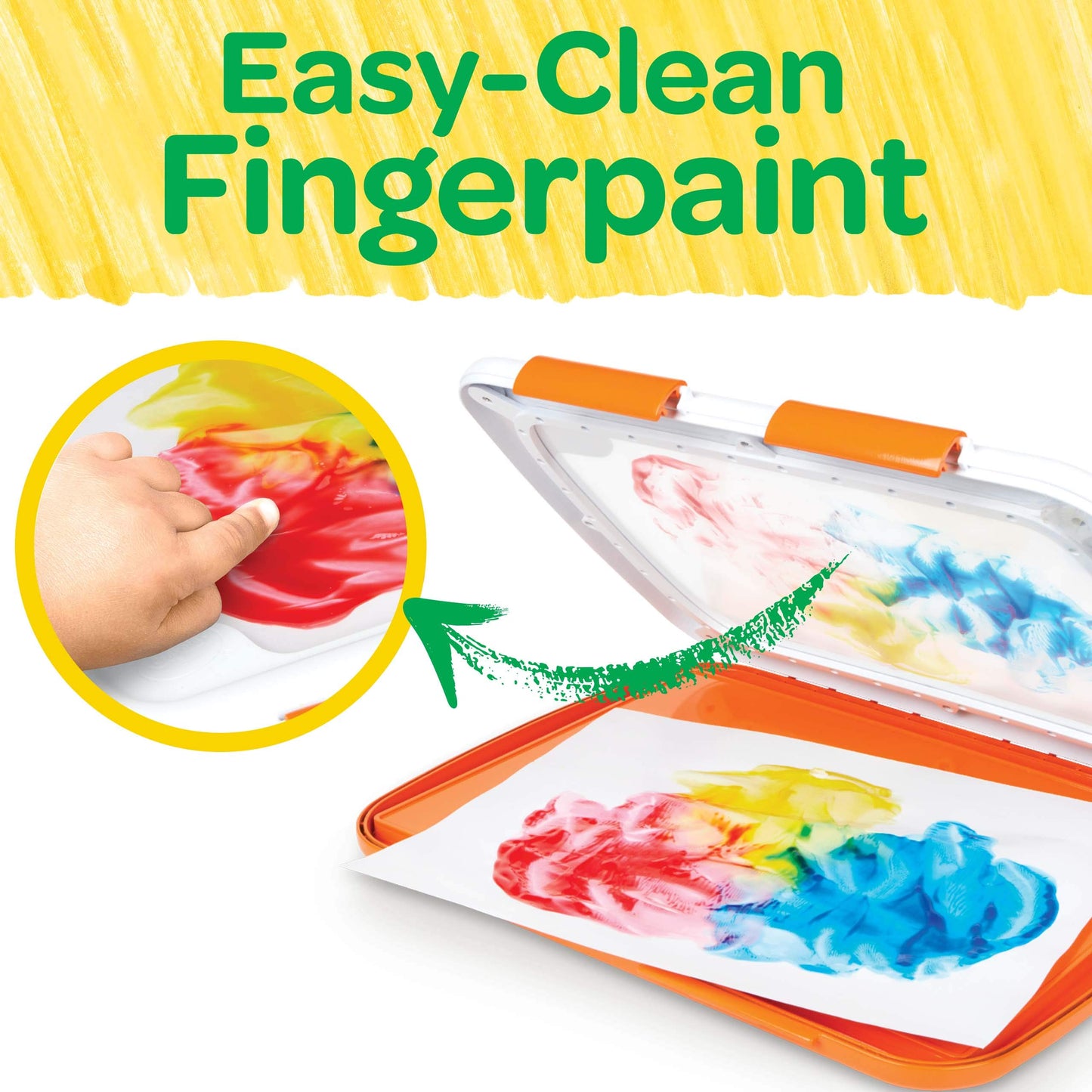 Crayola Washable Finger Paint Station, Less Mess Finger Paints For Toddlers, Kids Gift