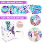 CHRIMISS 102Pcs Mermaid Party Favors Mermaid Bags Mermaid Slap Bracelets Rings Keychain Mermaid Hair Rings Temporary Tattoos Sti