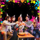 Avezano Neon Backdrop 7x5ft Vinyl Glow Party Decorations Black