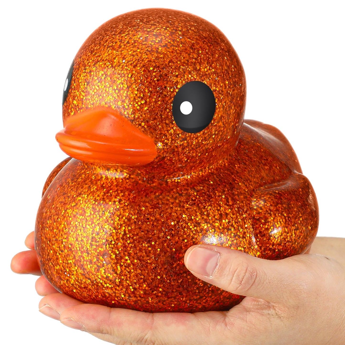 Honoson 6.89 Inch Giant Glitter Rubber Duck Big Glitter Rubber Duck Large Sparkly Duck Bath Toy With Squeaky Sound For Summer Ba
