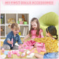 deAO 40 Piece Baby Doll Accessories Set - Feeding, Clothes, Bath Toys, Medium Fabric - Nurturing Pretend Play for Kids
