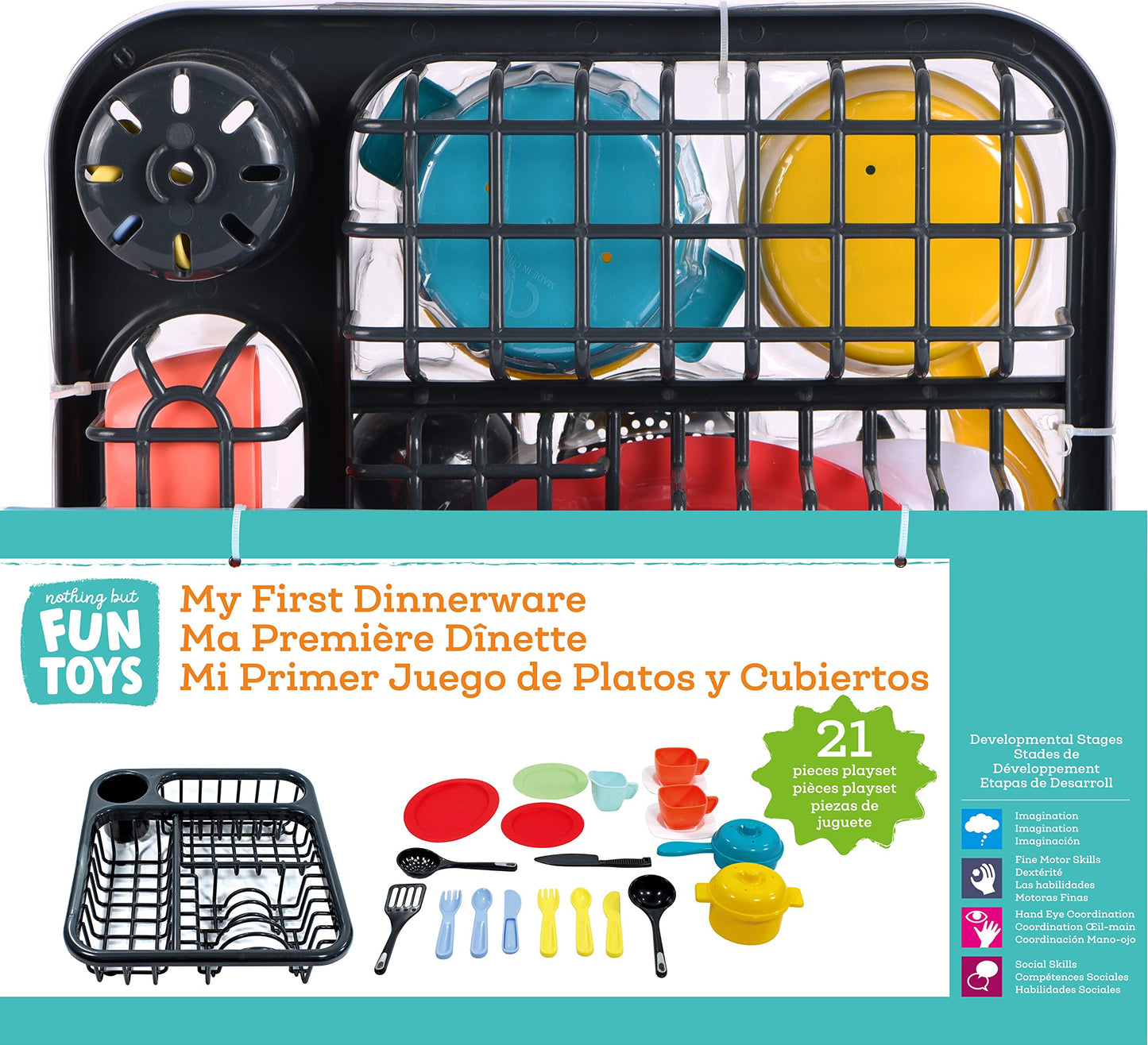 Nothing But Fun Toys My First Dinner Ware Set Designed for Children Ages 2+ Years,Multi