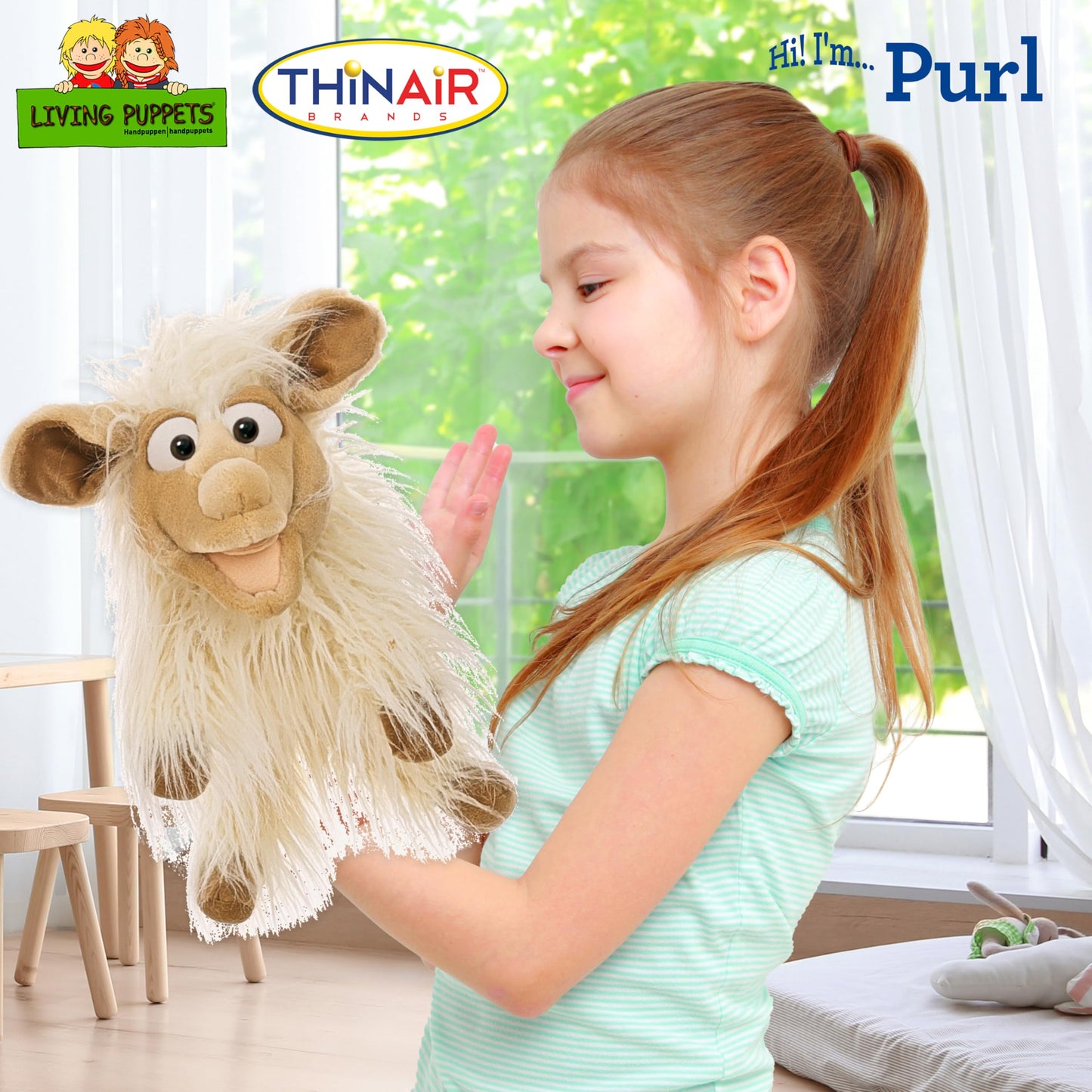 Living Puppets 18-Inch Plush White Lamb Hand Puppet - Fine European Design  Ultra-Soft and Cuddly  Promotes Child Development  Safety Certified  Teacher-Recommended for Boys and Girls