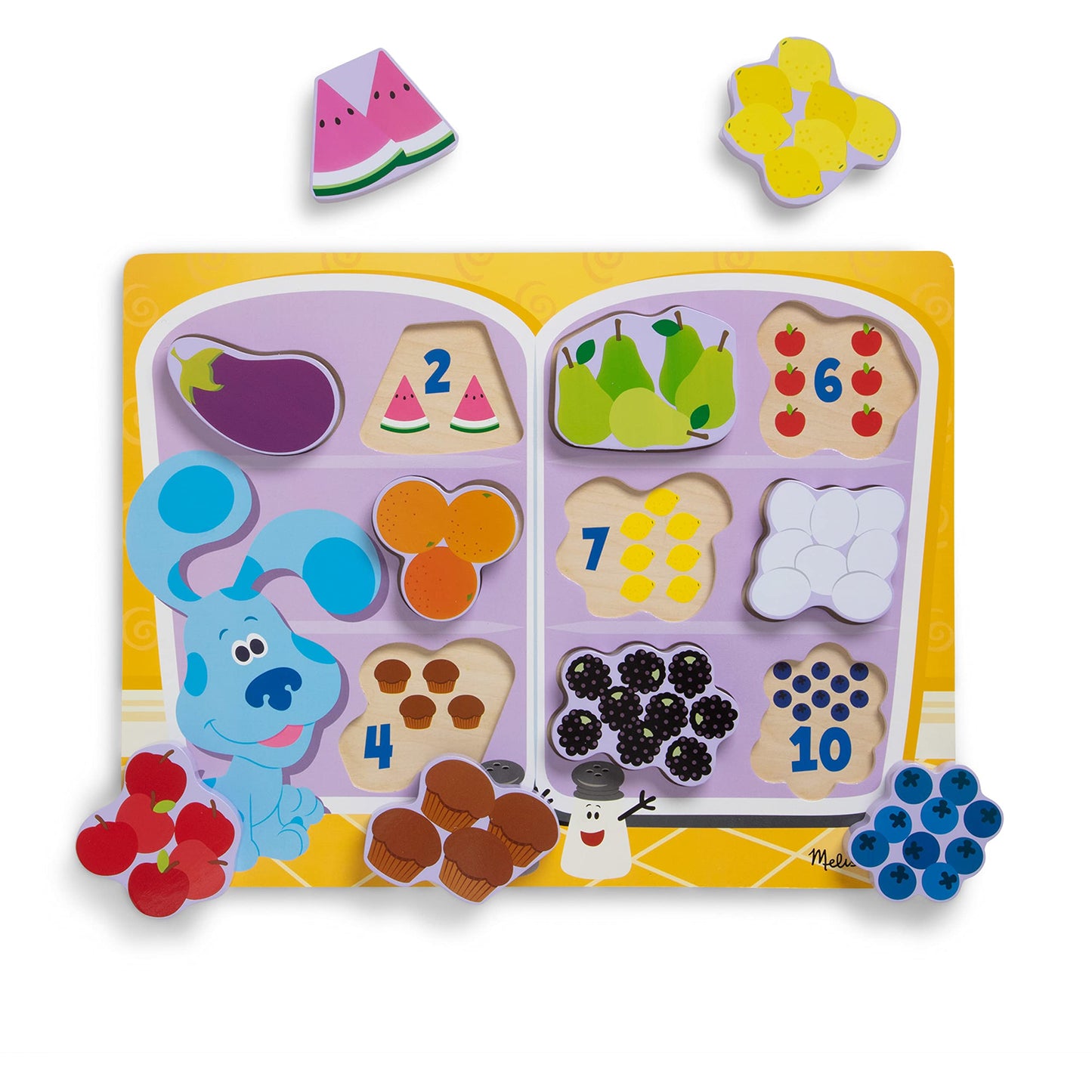 Melissa & Doug Blues Clues & You! Wooden Chunky Puzzle - Fridge Food (10 Pieces)