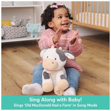 Baby Gund Buttermilk The Cow Animated Plush, Singing Stuffed Animal Sensory Toy, Sings Old Macdonald And Teaches Animal Sounds,