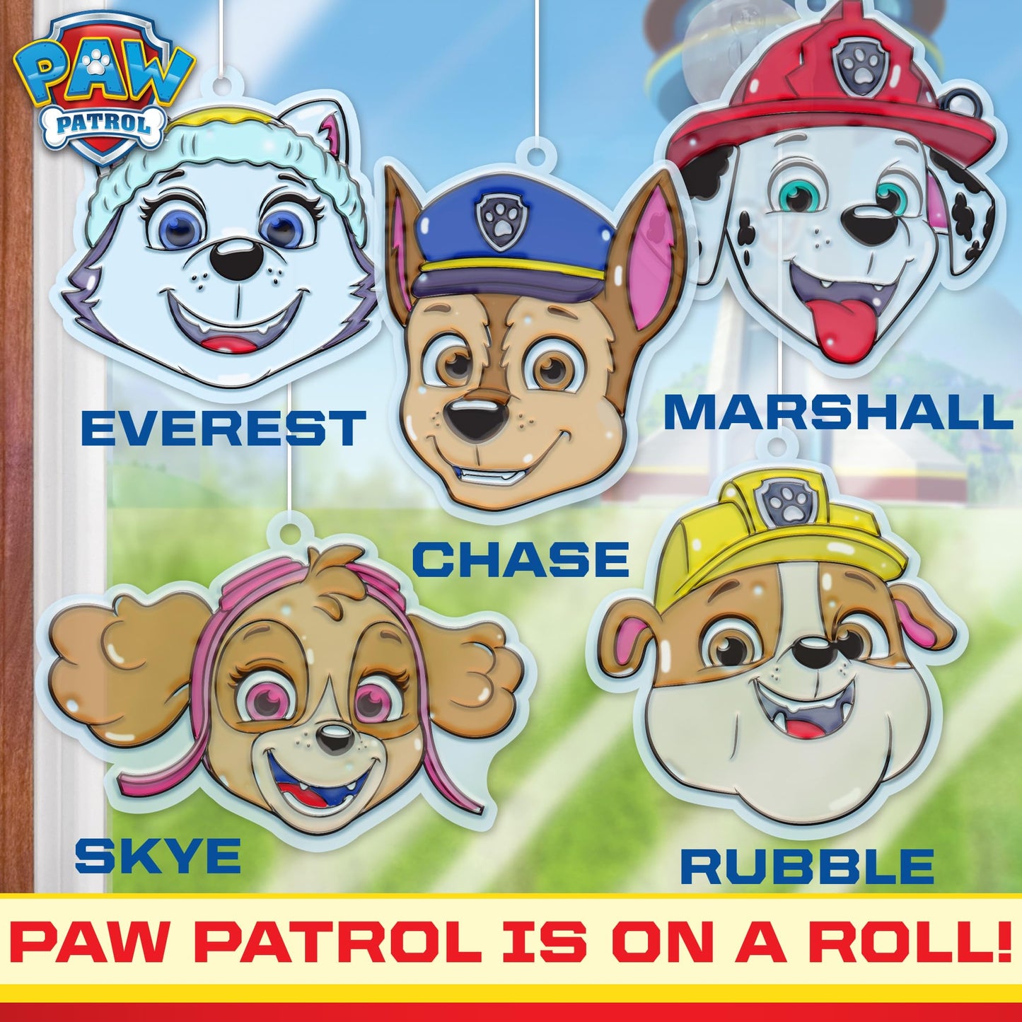 Paw Patrol Window Art, Makes 5 Paw Patrol Suncatchers of Rubble, Everest, Marshall, Chase, Skye, Paw Patrol Suncatchers, Paw Pat