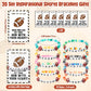 Zeyune 20 Set Football Bracelets Football Team Gifts Bulk for Women Men Stackable Clay Bead Adjustable Bracelets Inspirational S