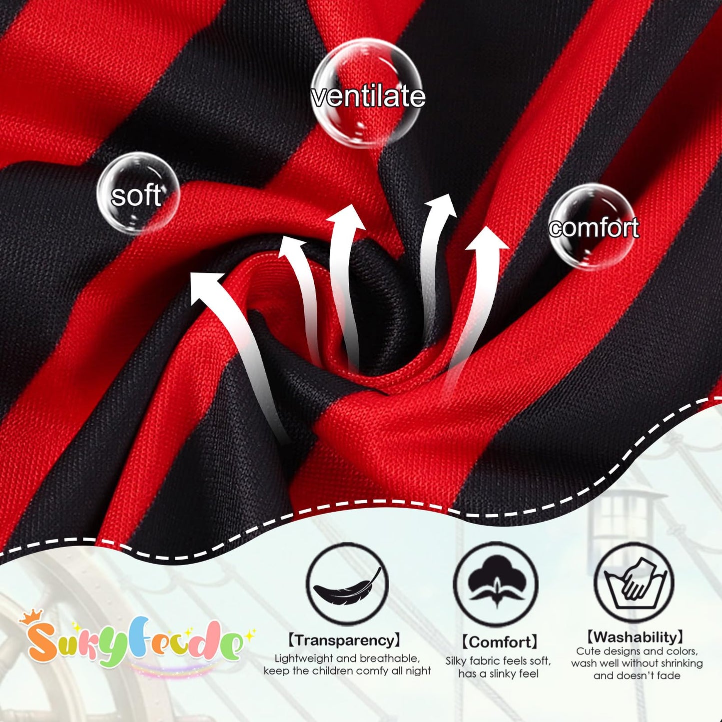 Sukyfecde Buccaneer Costume Girls Pirate Dress up Kids Birthday Party Dress Halloween Cosplay Outfits Size 2t Red