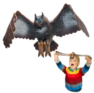 Rep Pals - Long Eared Owl, Stretchy Toy from Deluxebase. Super Stretchy Animal replicas That Feel Real, Great for Kids